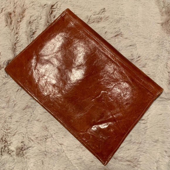 Vintage Leather Envelope Clutch